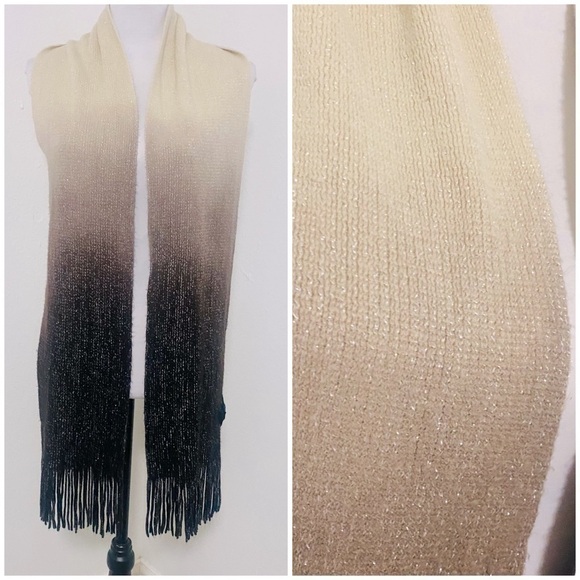 Cejon Women’s OS Color-block Scarf in Neutral Colors with Little Bit of Shimmer - Picture 1 of 7